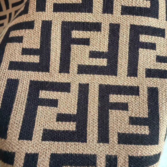 FENDI Brown & BlackMonogram Long Sleeved Knit Dress - Picture 8 of 9